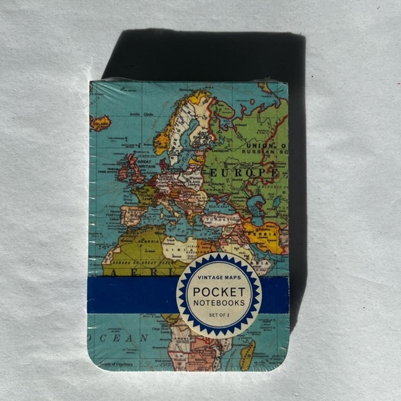 World Map Pocket Notebook - mini - set of 2 - Picture 1 of 4